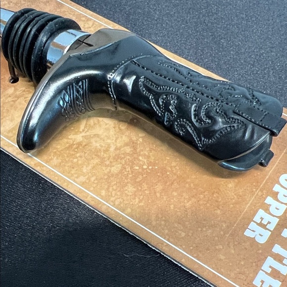 Wild Eye Designs | Black Cowboy Boot Wine Bottle Stopper 🍷 - Picture 7 of 8